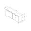 Console moderne, blanche, 59,1 po x 29,5 po x 14,2 po | 100% panneau de particules enduit de mélamine, épaisseur: 0,71 pouce | Conception élégante et fonctionnelle pour le vestibule, le salon ou l'espace de bureau, durable et élégante-1169493619