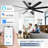 72 Inch 8-Blade Ceiling Fan With Led Light & Remote, Indoor Outdoor Modern Quiet Dc Fan, 6 Speed Reversible Dual Finish Ceiling Fan Compatible With Alexa Google