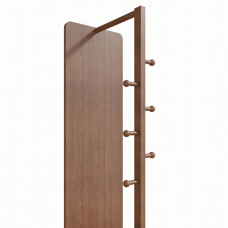 Miroir complet, bois massif + bois d'hévéa + verre, 19,6 po x 68,8 po (largeur du miroir: 15,7 po), Noyer