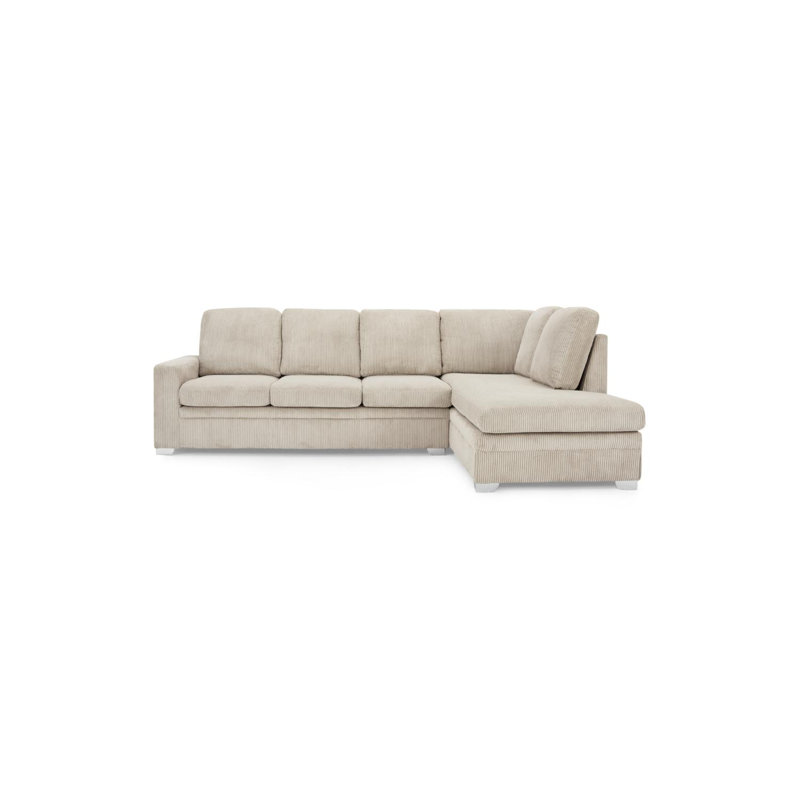 Porath Left-Hand Facing Upholstered Corner Sofa, Brown, Right Hand Facing