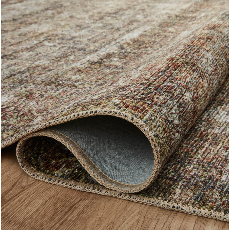 Tapis oriental tabac / rouille Billie, Carré 1 pi 6 po
