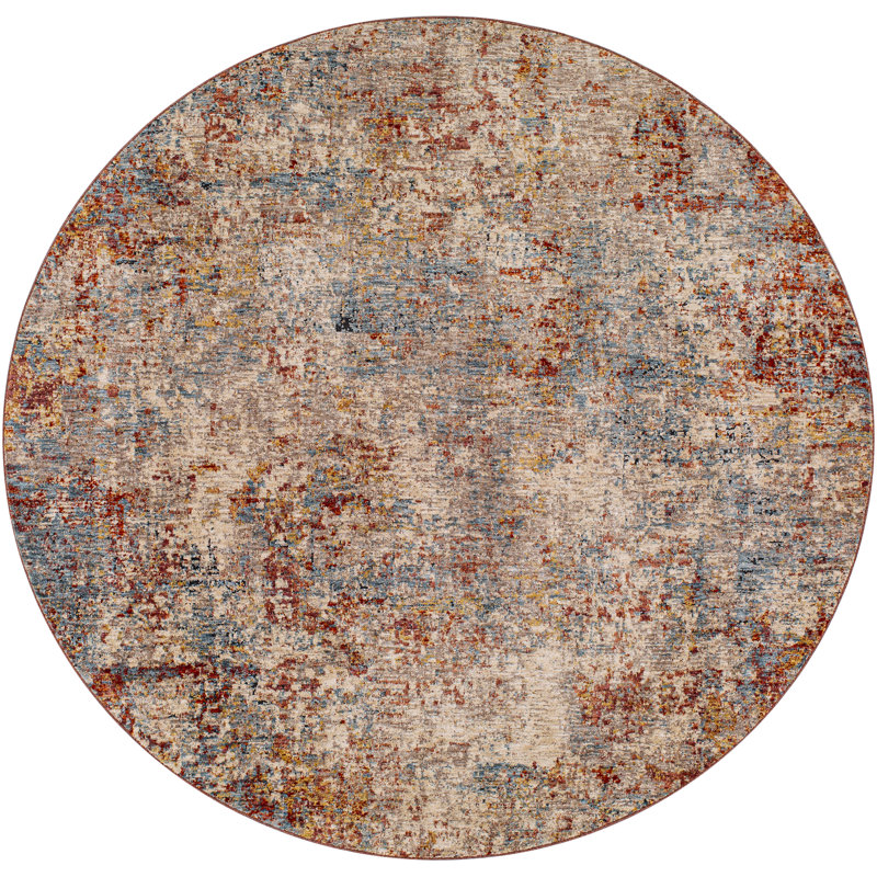 Tapis safran / pêche Bankhead, Rond 6 pi 7 po