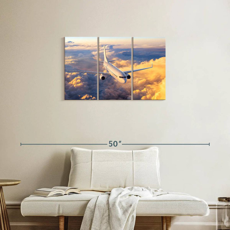 Mehar avion au-dessus des nuages, H 20 po x l 33 po