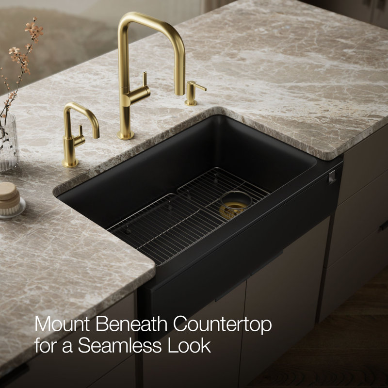Cairn® Undermount Single-Bowl Farmhouse Kitchen Sink, Black