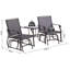 Cheryl Outdoor Double Glider Rocking Chairs with Glass Top Table Grey