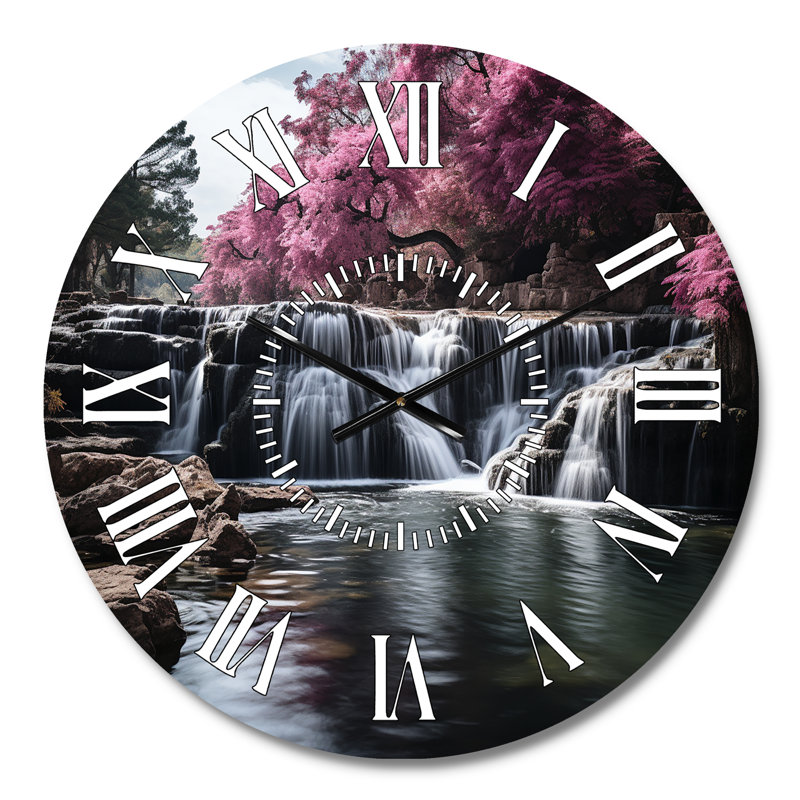 Horloge murale rose et grise, Médium