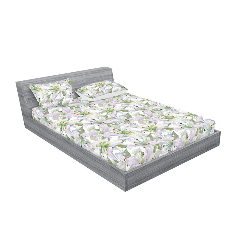 Drap-housse et taie décorative Ambesonne, Ensemble de draps pour lit double avec 2 taies d'o