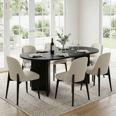Double Pedestal Dining Table Sets With Upholstered Dining Chairs