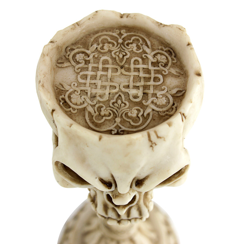 Skullduggery Gothic Fantasy Skull Tabletop Candlestick Set