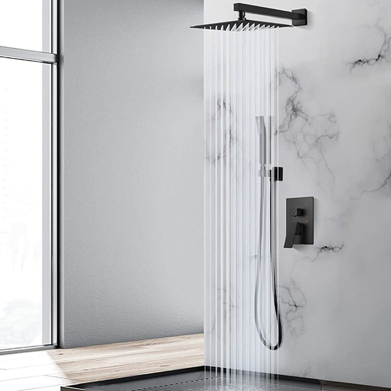 Système de douche complet, Noir mat