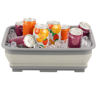 Bac de lavage pliable multiusage - Lavabo portable / bac à vaisselle / seau à glace avec capacité de 7,27 L