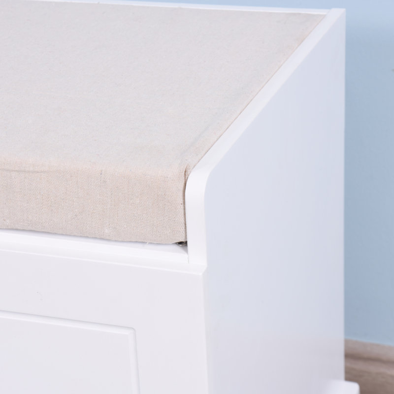 Meuble à chaussures en bois avec 2 tiroirs et 2 portes avec rangement, Blanc