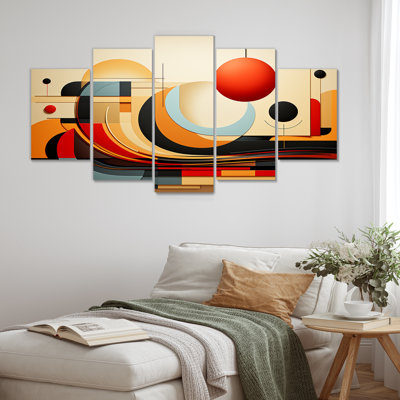  «Echoing Ellipse Geometric Frequent I - Abstract Geometric Multipanel Wall Art