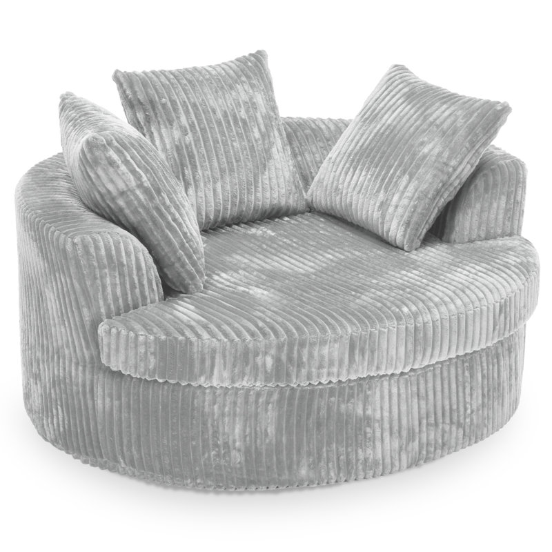 59" Upholstered Compression Chaise Lounge Chair With Armrests & Throw Pillows, No Assembly Required, Gray