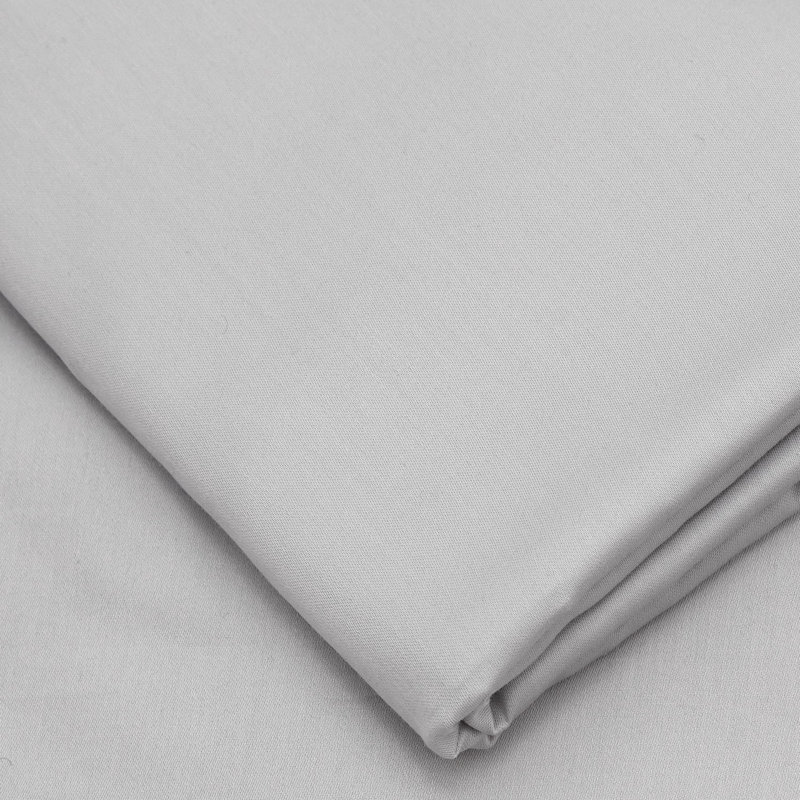 210 Thread Count 100% Cotton Fitted Sheet, Light Gray, Full/Double