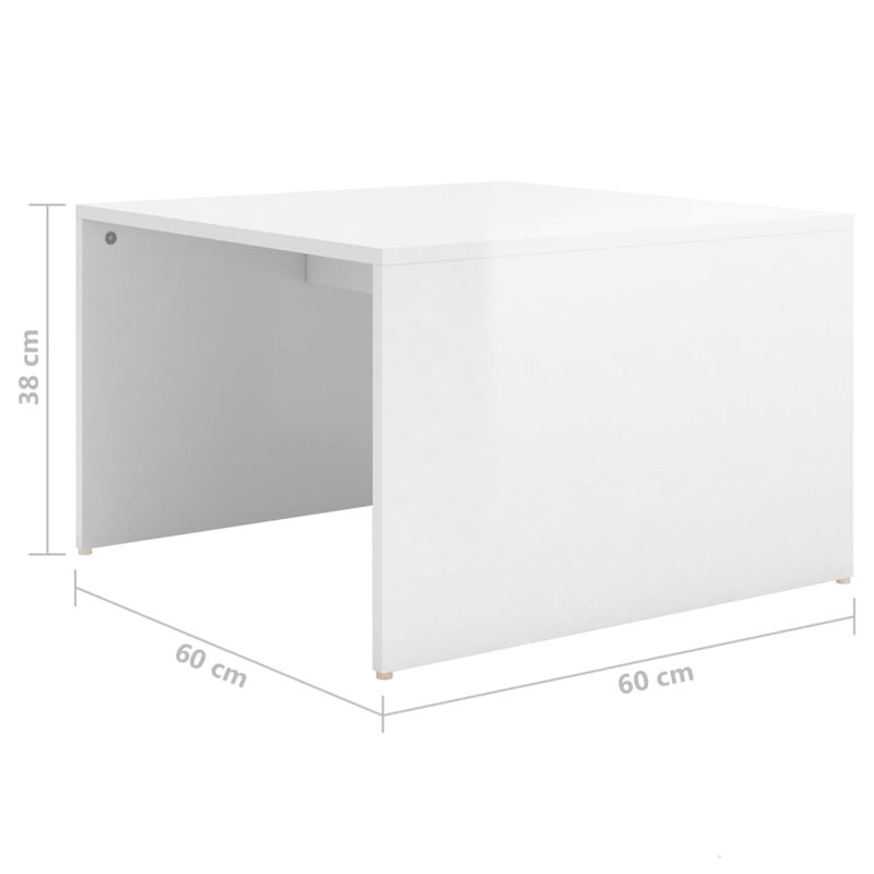 Goda Extendable Block Coffee Table with Storage, High Gloss White