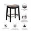 Saddle Counter Stool With Metal Guard And Dense Foam Seat Nail Accents, Kick Protector, Foamy Interior, Birch Legs-115170081-115170084