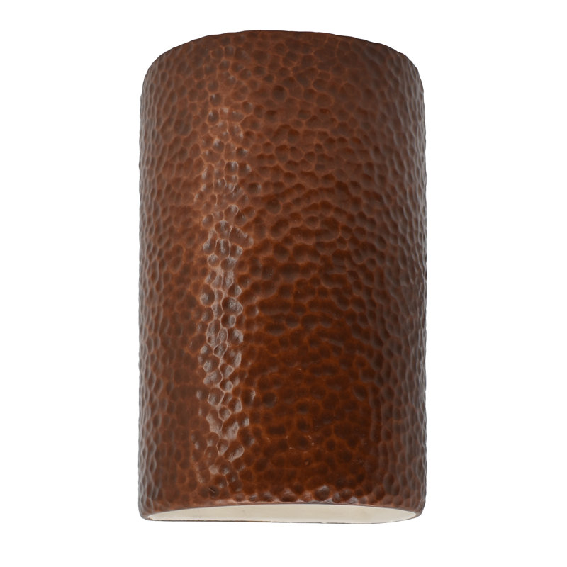 Applique murale à DEL en céramique Britanee, Cuivre martelé, DEL intégrées, H 12,5 po x l 7,75 po