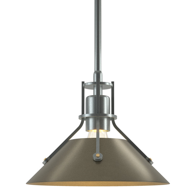 Henry 1 - Light Single Cone Pendant, Vintage Platinum, Soft Gold