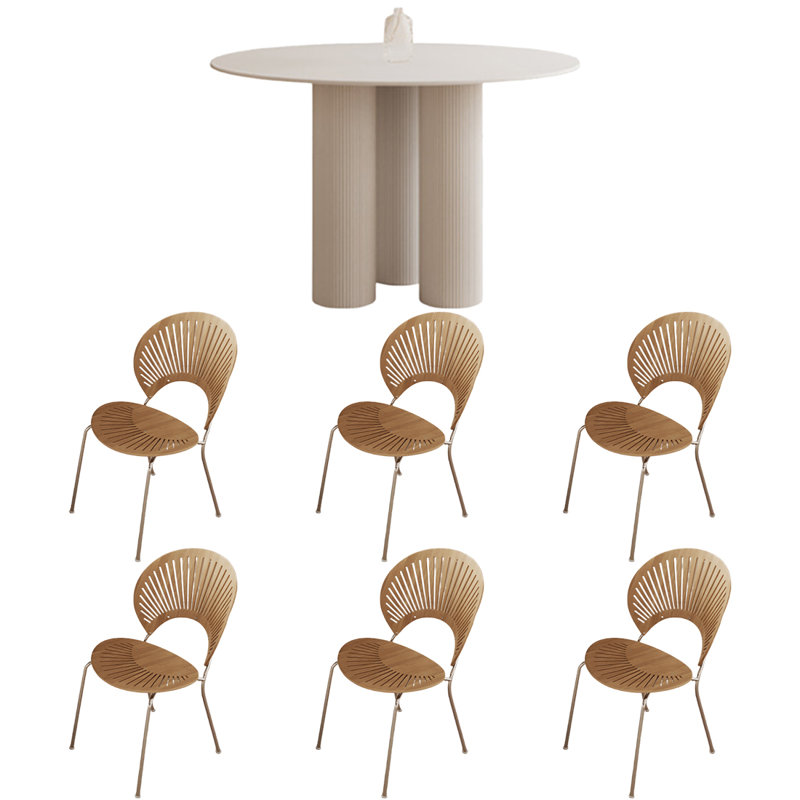 Petite table et chaises de style crème, H 29,5 po x l 51,1 po x P 51,1 po