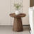 20” Round Brown Walnut Side Table, End Table with Solid Wood Veneer for Living Room-283180445
