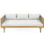 Lit de jour à accoudoirs, matériau en bois, coussins gris à eau, chaise de piscine à panneaux à lattes, 68,74 l 31,69 p 24,41 h, assemblage requis avec, construction, X
