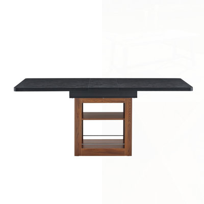 Expandable Dining Table With Storage, Sturdy MDF Frame In Walnut, Ideal For Family Gatherings And Small Spaces