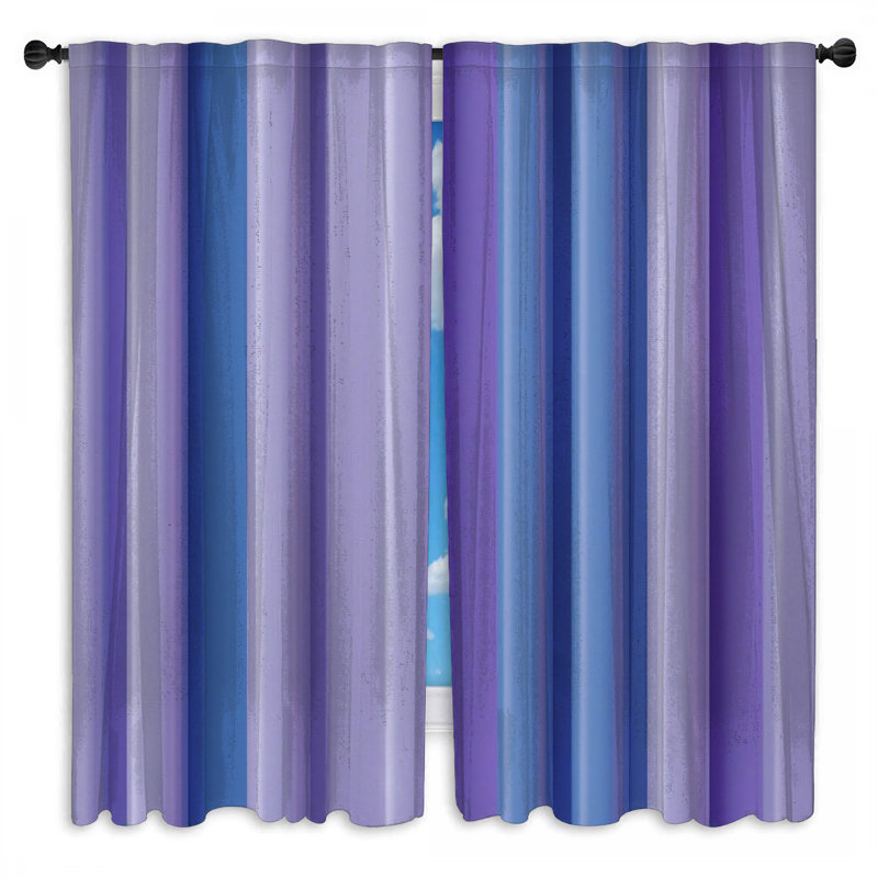 Rideaux obscurcissant bleu et mauve à rayures - 2 panneaux, 40 po x 80 po - 2 panneaux, Transparent
