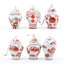 6 Piece Porcelain Asian Jar Finial Ornament Set