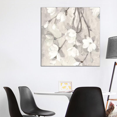 Magnolia Branch Flipped Cream Crop 1 Piece Painting on Canvas