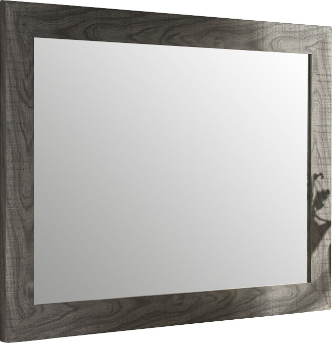 Masham Composite Rectangle Mirror, 89.5cm H x 115cm W, Grey