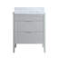 Ensemble de meuble-lavabo autoportant 30 po à 2 poignées et plateau en marbre d'ingénierie entièrement assemblé gris