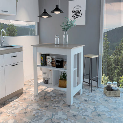 Kitchen Island Antibacterial, Three Shelves, Four Legs