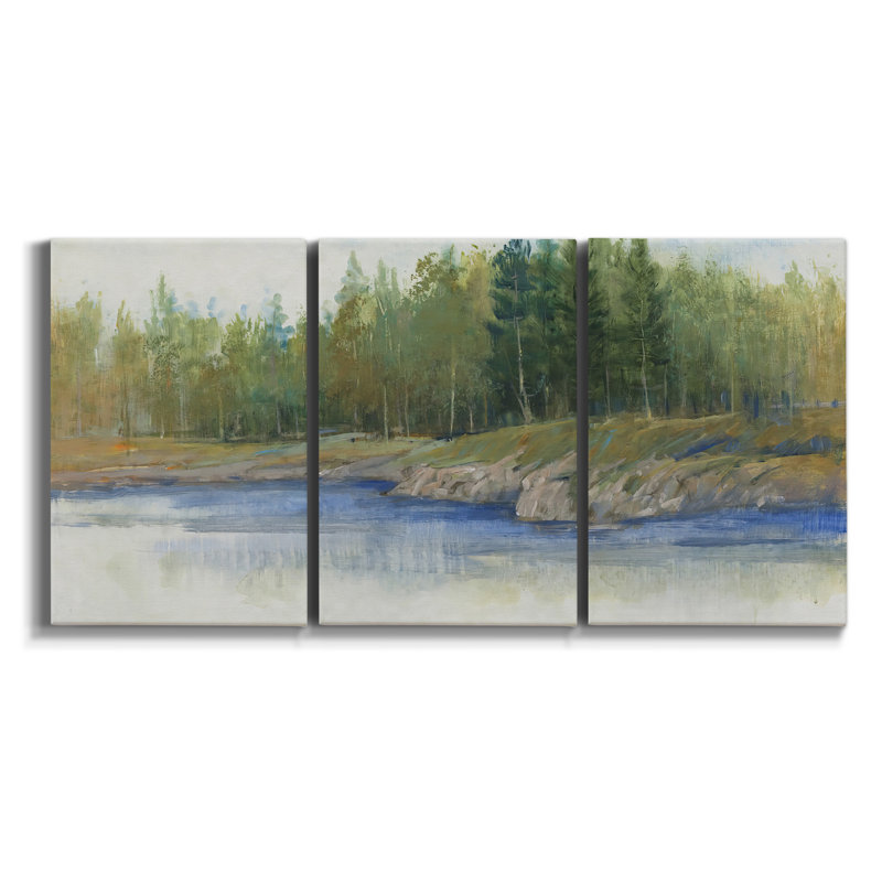 "Claude Monet", reproduction sur toile 3 pièces par Monet, H 27 po x l 54 po x P 2 po