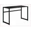 Bureaux, bureau d'ordinateur de bureau moderne de L 48 po | Bureau d'ordinateur portable avec pieds en métal noir | Noir | Verre trempé