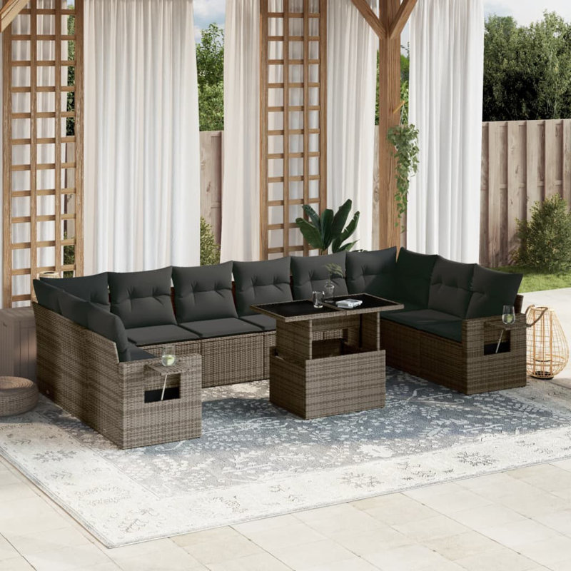 Ensemble de canapé de jardin en rotin PE Vidaxl