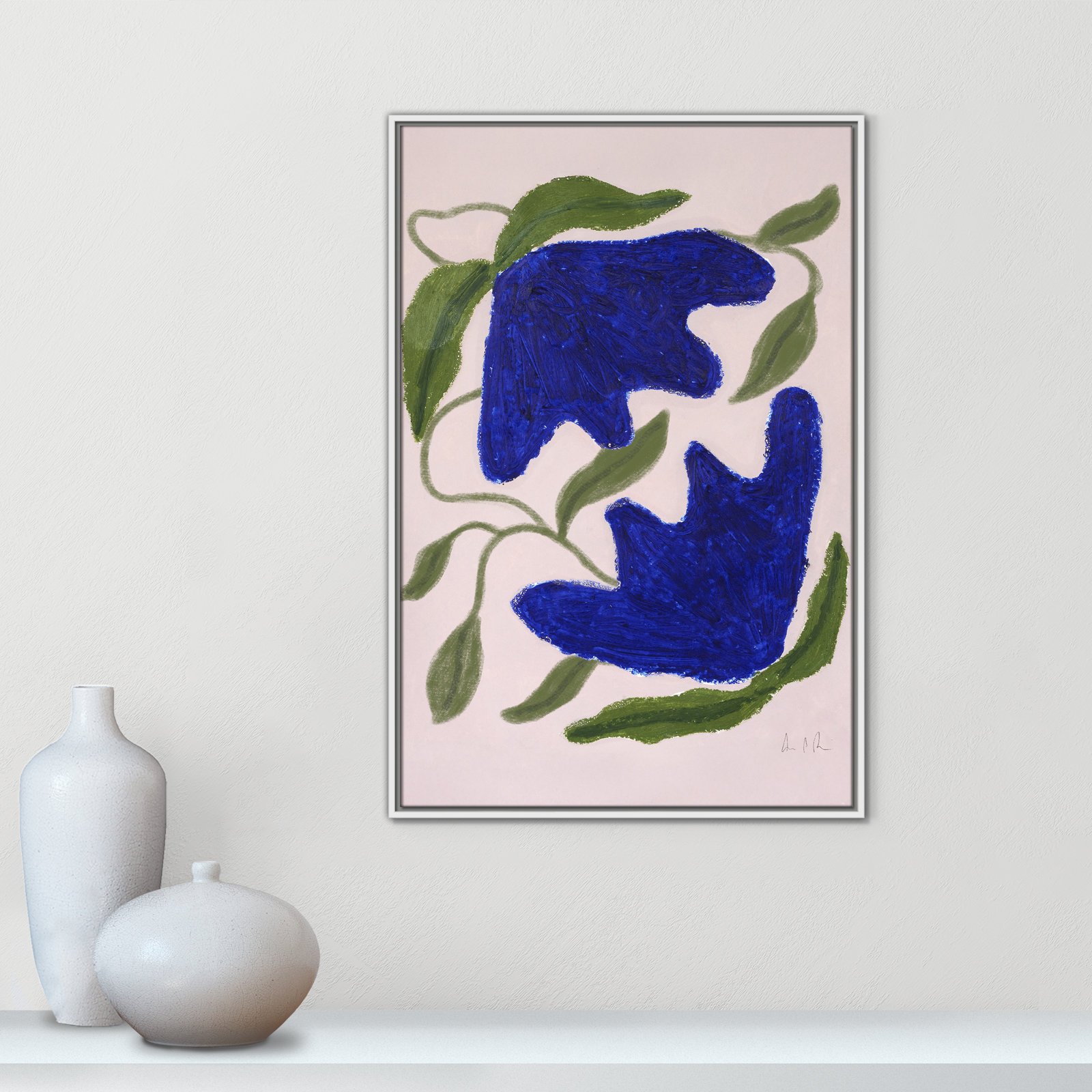 Colette "Blue Anemones No. 02" Print, 37.5" H x 25.5" W, White