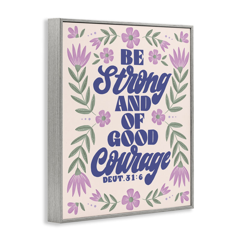 «Strong & Good Courage Prayer Giclee Art», conception de Muffin Grayson, H 30 po x l 24 po, Estampe numérique Farmhouse