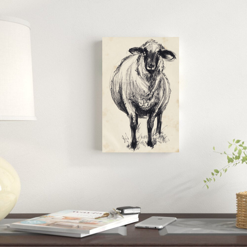 Mouton gris anthracite II, H 12 po x l 8 po