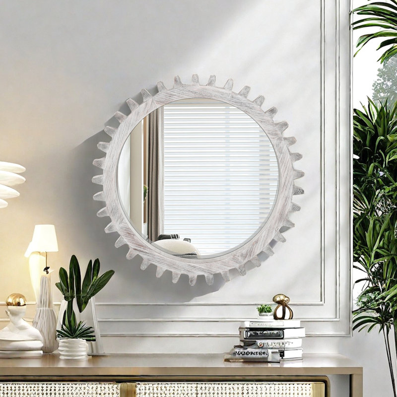Miroir rétro 26 "en forme de X pour décoration intérieure - salle de bain, salon, entrée, entrée décorative blanche