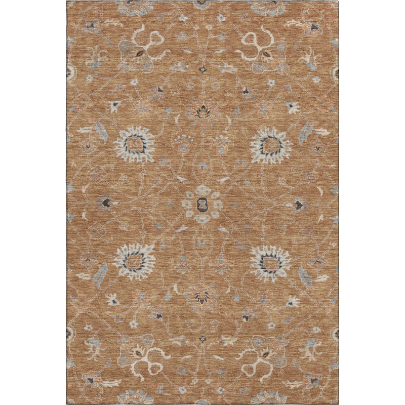 Premium Machine Washable Ducote AMF1137 Global Rug, Rectangle 5 pi x 7 pi 6 po