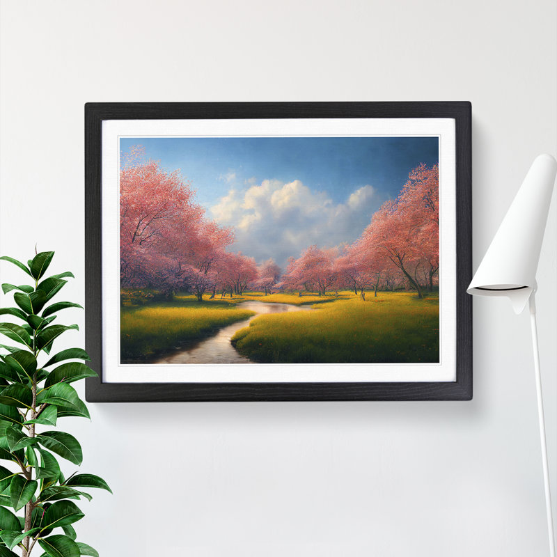 Miraculous Spring Forest - Single Picture Frame Print, 46cm H x 64cm W, Black Framed