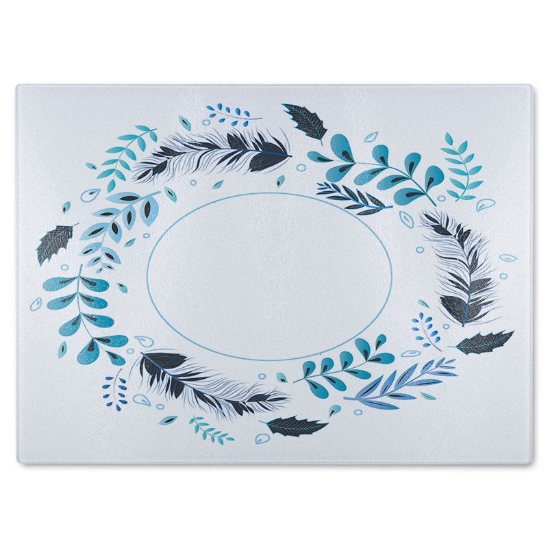 Leaves Frame Glass Chopping Board