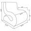 Chaise courbée rembourrée sans accoudoirs Charcoal Boucle-1664403789