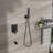 Oil Rubber Bronze Shower Collection - 12" Ceiling Mount Waterfall Tub Spout 3 Function Rainfall & Handheld Showers -Balanced Valve Easy Installation Sanitary Assurance System With 12 Inch Cleanliness-127368486