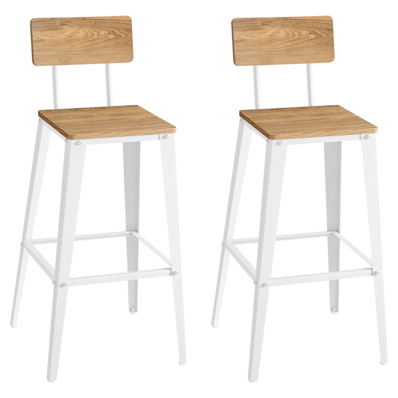 Aedyn 74cm Bar Stool, Brown/White