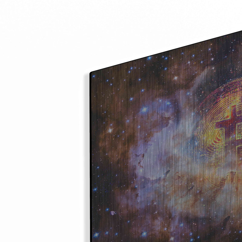 «Bitcoin Nebula», art mural en métal, H 12 po x l 16 po