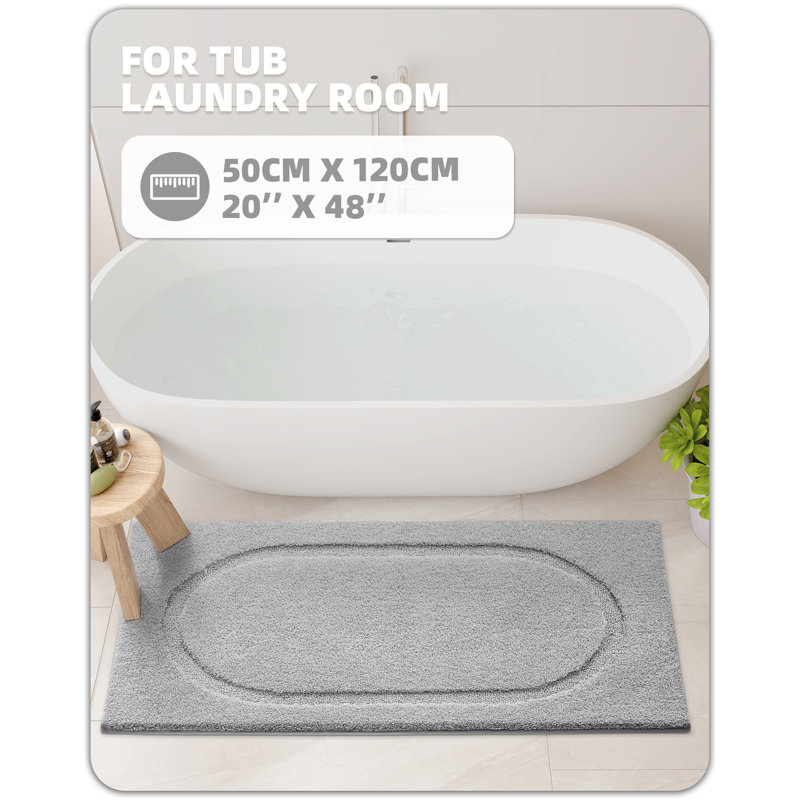 Tapis pour salle de bain Wesleigh, Gris clair, L 20 po x L 47 po