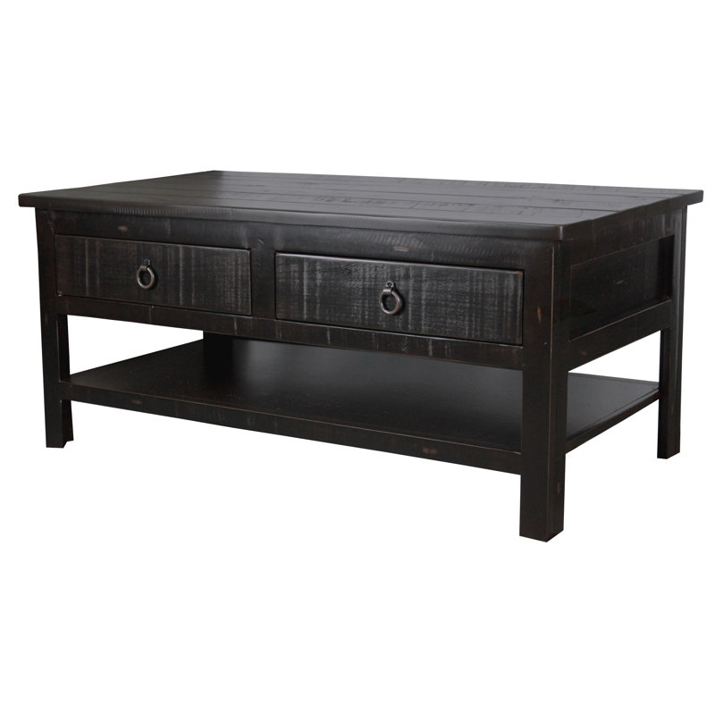 1 table basse Marceline, Noir rustique antique