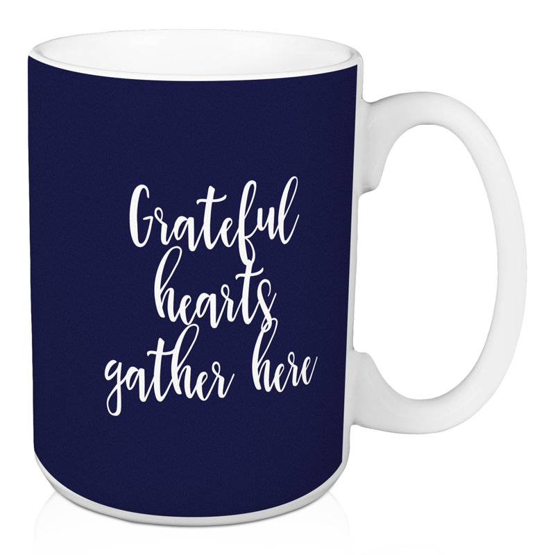 Grande tasse à café avec hearts Obryan, Bleu marine